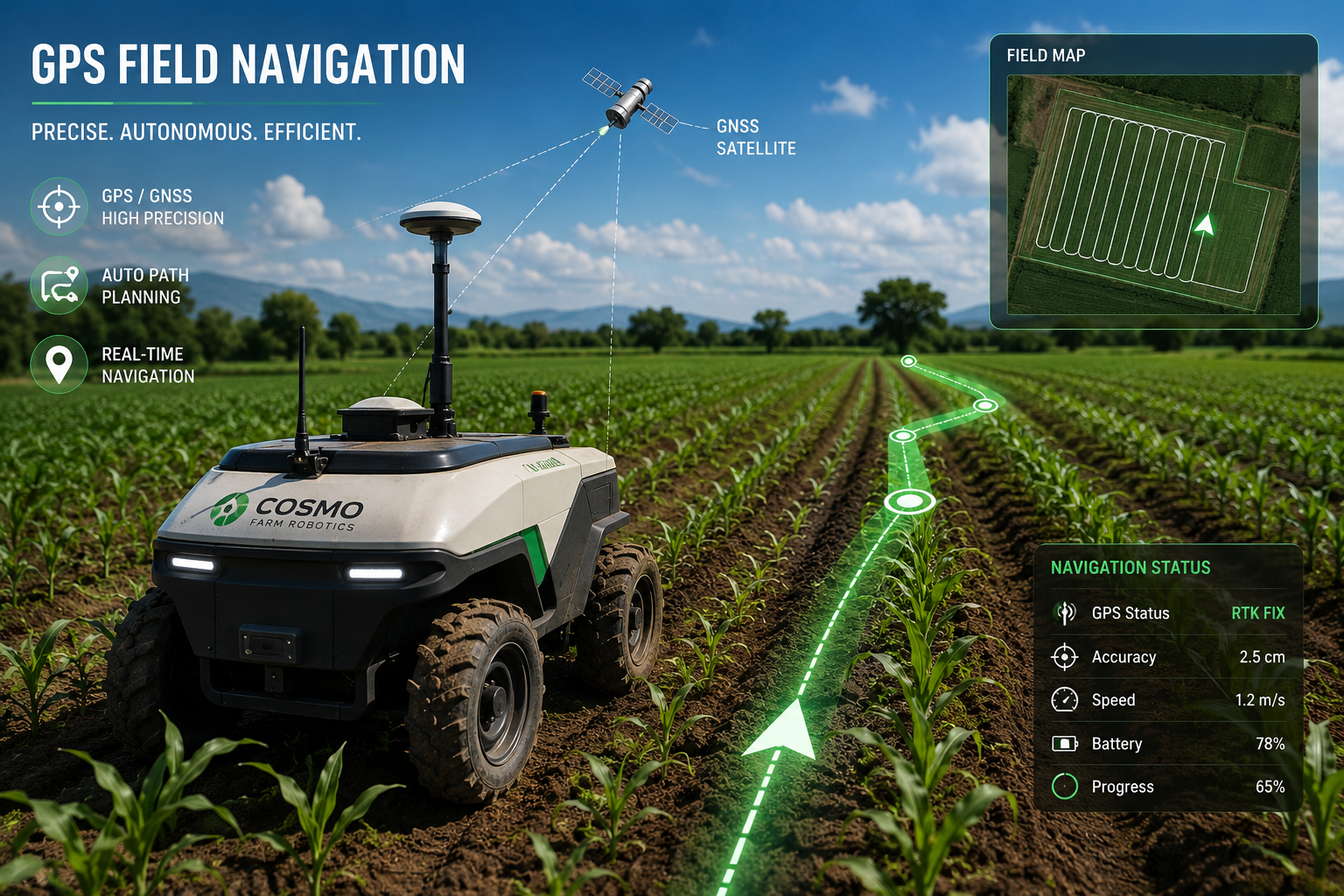 GPS field navigation for smart agriculture